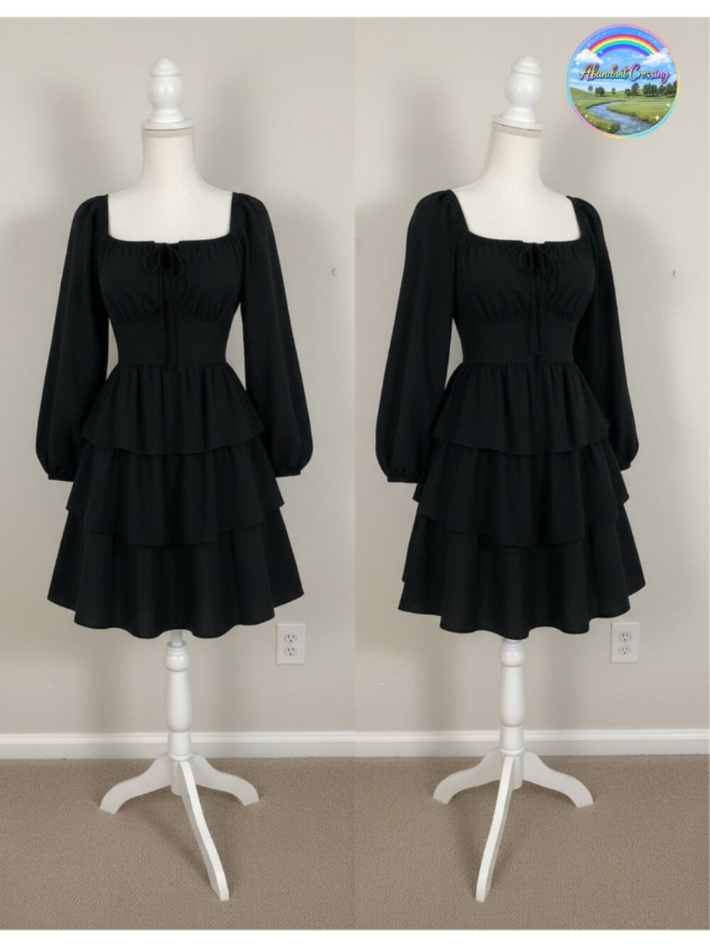Renaissance Pirate Costume Dress Women Mini Long Sleeve Tiered